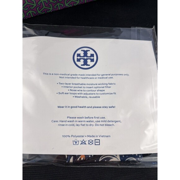 Tory Burch Face Mask New/Sealed Navy Floral - Picture 4 of 4